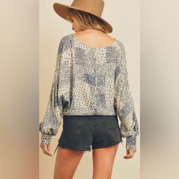 Dressforum Los Angeles Boho Patchwork Print Rayon Blouse L - Picture 4 of 11